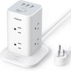 TESSAN Power Strip Tower Surge Protector 8 Wide Spaced Outlets and 3 U