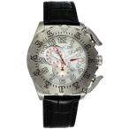 Equipe Paddle Men's Chronograph Leather Strap Watch with Day/Date, Sil