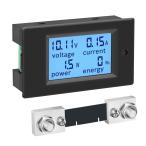DC Power Meter  DROK 6.5-100V 100A 12V 24V 36V 48V 60V 72V Volt Amp Watt Meter  LCD Display Multimeter Voltage Current Energy RV Battery Monitor Volt