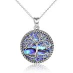 ONEFINITY Tree of Life Necklace Sterling Silver Abalone Shell Tree of Life Pendant Necklace Family Tree Jewelry for Women Gifts 並行輸入品