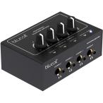 Blucoil 4-Channel Portable Headphone Amplifier with 1/4inch and 3.5mm TRS Ports for Reference Monitoring  Studio Mixing  and Personal Listening - Inc