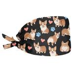 GLENLCWE Cute Corgi Lover Adjustable Cap Cute Hair Covers Soft Hats with Bandage Keep The Head Dry　並行輸入品