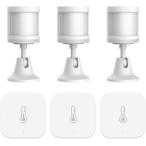 3 Aqara Motion Sensor Plus 3 Aqara Temperature and Humidity Sensor3  REQUIRES AQARA HUB  Zigbee Connection  For Remote Monitoring  Alarm System and S