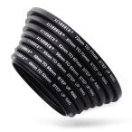 カメラレンズ用ステップアップリング レンズアダプター 49-77mm 7個組 アルミニウム製 ブラック DC038 XCSOURCE