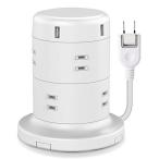 Yahoo! Yahoo!ショッピング(ヤフー ショッピング)エレコム 電源タップ タワー型 延長コード 8個口 USB×5ポート 雷ガード ほこりシャッター 固定パーツ付 2m ホワイト ECT-0620WH