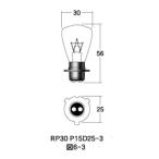  лампочка head лампочка 6v- 35/35w RP30 P15D25-3 прозрачный 1 штук входит M&H(matsusima)