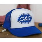  оригинал сетчатая кепка белый / голубой (022324) S&S(es and es)
