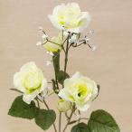 造花 花材 ローズ カスミ ホワイト 資材 花径4cm 長さ54cm 消臭抗菌加工