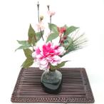 和風 フラワーアレンジ 竹ござ付 お正月 正月飾り 迎春 フラワーアレンジ 造花 花 プレゼント リビング 玄関 お祝い お花 ギフト 開店祝い お歳暮 御歳暮