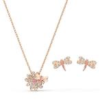 Swarovski スワロフスキー Eternal Flower Dragonfly クリスタル ネックレスとピアスのセット