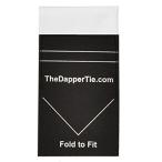 TheDapperTie - メンズ コットン フラット 折りたたみ ポケット 正方形 カード付き, ホワイト, Regular