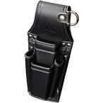 KUROKIN ドライバーペンチホルダー2段 LIGHT PU LEATHER SERIES AH-72BG 黒金 フジ矢
