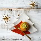 クリスマスツリー 粉引赤絵 三つ足ケーキ皿 (お取り寄せ品)// 美濃焼 ケーキ皿 窯元蔵珍窯 蔵珍窯 ぞうほうがま クリスマス 取皿 取り皿 お皿 食器 陶磁器