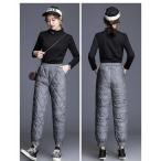 ダウンパンツ レディース 中綿ズボン 防寒パンツ ウォームパンツ ウエストゴム ボトムス ゆったり 長ズボン ハイウエスト アウトドア お出かけ 防風