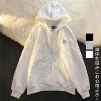  Parker женский Корея большой размер осень-зима туника передний открытие свободно Zip выше внешний перо ткань длинный рукав капот casual спорт 