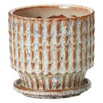 ショッピングエマール 植木鉢 おしゃれ 友膳 エマールリーニュポットSW 受皿付  T833 ガーデニング 園芸用品 フラワーポット 陶器 セラミック鉢