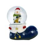 日限定07 丸和貿易 スノードーム ブーツスノーマン 4009620-02 2個 店内装飾 クリスマスディスプレイ スノードーム 卓上LED