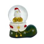 日限定07 丸和貿易 スノードーム ブーツオウル 4009620-03 2個 店内装飾 クリスマスディスプレイ スノードーム 卓上LED