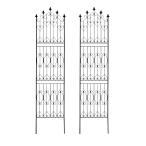  прямая поставка дом стиль железный забор 220 высокий 2 листов комплект черный DF010H-2P-BLK садоводство сопутствующие товары садовая мебель мебель решетка забор 