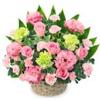 ショッピングメッセージカード無料 ５月のおすすめ 花キューピット ピンク系のお花が中心のフラワーアレンジメント メッセージカード無料 -512574 生花 フラワーギフト 誕生日プレゼント 宅配 花