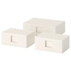 IKEA (イケア) BYGGLEK ビッグレク レゴ(R)ボックス ふた付き 3点セット - ホワ