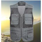 ベスト お釣りベスト メンズ 春 夏 秋 多機能ベスト メッシュベスト アウトドア 作業服 カメラマン 登山 ミリタリー 撮影用