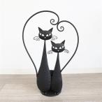 プランター（鉢カバー）　ネコ　黒