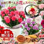 母の日 2022 花 プレゼント ギフト カーネーション プリザーブドフラワー 組合せ39通り 13種類から選べるお花と3種類から選べる 花とスイーツ セット