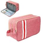 旅行用の化粧ポーチ トラベルポーチ 洗面用具入れ バスルームポーチ 小物 収納 バッグインバッグ 出張 海外 旅行グッズ 育児グッズ (ネイ