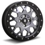 MLJ エクストリームJ XJ04 14インチ 4.5J +43 4-100 グロスブラックマシーン/スモーククリア4本で送料無料 XTREME-J XJ04