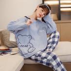 部屋着 寝巻き パジャマ 家着 セットアップ レディース 秋 冬 春 ルームウェア 秋冬 外出 入院 かわいい 長袖 上下セット 大きいサイズ 大きめ ゆったり