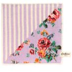 ショッピングキャス キャス キッドソン　シェニール織　タオルハンカチ　フラワー＆ストライプ　ラベンダー