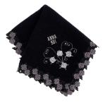 アナ スイ 大判 タオルハンカチ(約28cm) ローズレース ブラック 【アナスイ ANNA SUI】