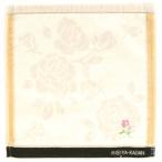 ヒビヤカダン　タオルハンカチ　バラ刺繍　ホワイト