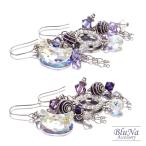 Yahoo! Yahoo!ショッピング(ヤフー ショッピング)ピアス イヤリング スワロフスキー 月 ガラス ハンドメイド ビーズ moon キラキラ プレゼント 金属アレルギー対応 BluNa Accessory