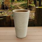 植木鉢 ファイバークレイ ストライプ 丸型 背高 30×50