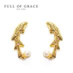 ★  FULL OF GRACE フルオブグレイス 真珠パール 珊瑚モチーフスタッズピアス Pearl Coral Branch Studs Earrings Gold