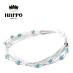 HARPO≫アルポ ハルポ シルバー ビーズ 5連 小粒 ラウンド ボール 天然石 ターコイズ ブレスレット SV925 Turquoise Bracelet Silver