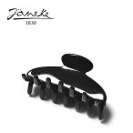 ★  Janeke ヤネケ ブラック 黒 スモール サイズ ラウンド ヘアクリップ バナナクリップ バンス クリップ Hair Clip Black