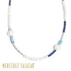 ★  MERCEDES SALAZAR メルセデス サラザール 真珠 パール ビーズ ネックレス ブルー ホワイト Beads Necklace Blue