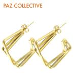 PAZ COLLECTIVE パズ コレクティブ トリプル スクエア フープ ピアス ゴールド Triple Quadrado Earrings Gold