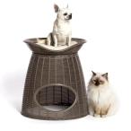 猫 ベッド ラタン 猫ベッド イタリア BAMAPET ラタンスタイルの猫ちゃん用ベッド ペットホーム PATHA タープ