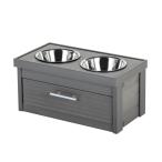 フードボウル アメリカNEWAGEPETニューエイジペット食器付きフードストッカー スモールピエモンテダブルダイナーストレージ グレー