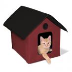 キャットハウス K&amp;Hペットプロダクツ アウトドアキティハウス レッドブラック 猫用ベッド