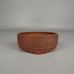 [ б/у ] бонсай горшок грязь . маленькая миска длинная сторона примерно 8.4cm круг горшок . пара гвоздь гравюра грязь горшок на данный момент товар б/у горшок 