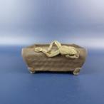 [ б/у ] бонсай горшок Kobe маленькая миска длинная сторона примерно 9.2cm правильный person горшок . есть лягушка грязь горшок оценка .. для на данный момент товар б/у горшок 