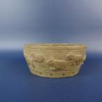 [ б/у ] бонсай горшок Kobe . маленький размер длинная сторона примерно 10cm круг горшок отходит гравюра 10 2 главный . главный грязь горшок оценка .. для на данный момент товар б/у горшок 