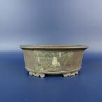 [ б/у ] бонсай горшок Kobe маленький размер длинная сторона примерно 10.7cm эллипс горшок внизу obi . горшок пейзаж грязь горшок на данный момент товар б/у горшок 
