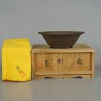  бонсай горшок -слойный камень . глициния -слойный камень маленький размер длинная сторона примерно 13cm круг горшок вне . внизу obi грязь предмет вместе коробка вместе ткань .. для на данный момент товар 