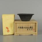 [ б/у ] бонсай горшок -слойный камень маленький размер длинная сторона примерно 11.2cm круг горшок вне . гравюра входить .. грязь предмет вместе коробка вместе ткань оценка .. для на данный момент товар б/у горшок 